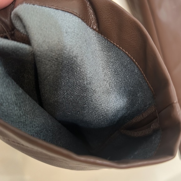 NWT DKNY Jeans Brown Faux Leather pants Size M - Picture 6 of 12